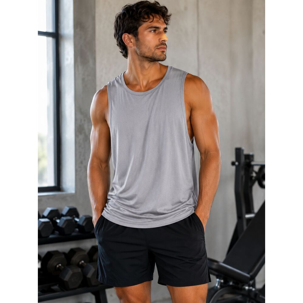 Gray Sleeveless Activewear Top – Size L